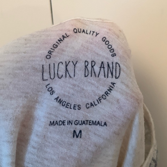 Lucky Brand Printed Scoop Neck Tee Size Medium - Picture 3 of 4